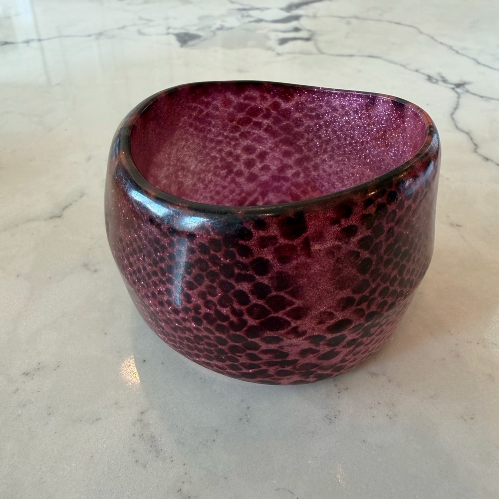 Lucite Pink Snake Extra Wide Bangle